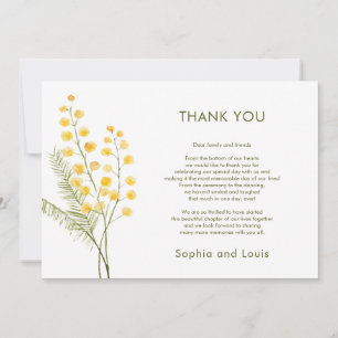 Mimosa flowers wedding Thank You Card
