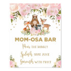 Mimosa Mum-osa Bar Sign Girl Woodland Baby Shower