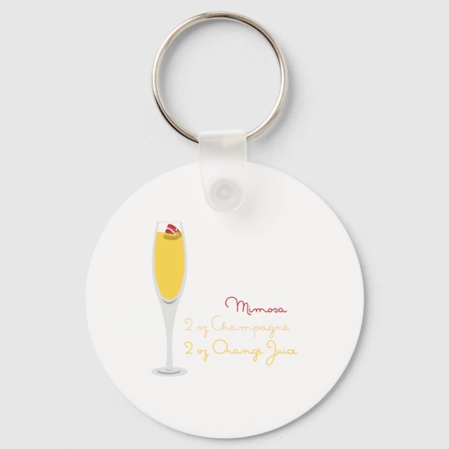 Mimosa Recipe Key Ring (Front)