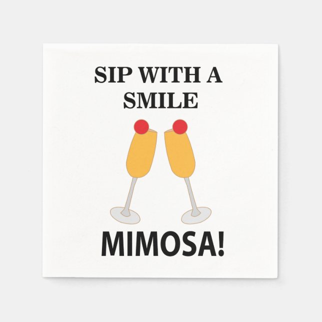 Mimosa Sip With A Smile Mimosa Party Napkin (Front)