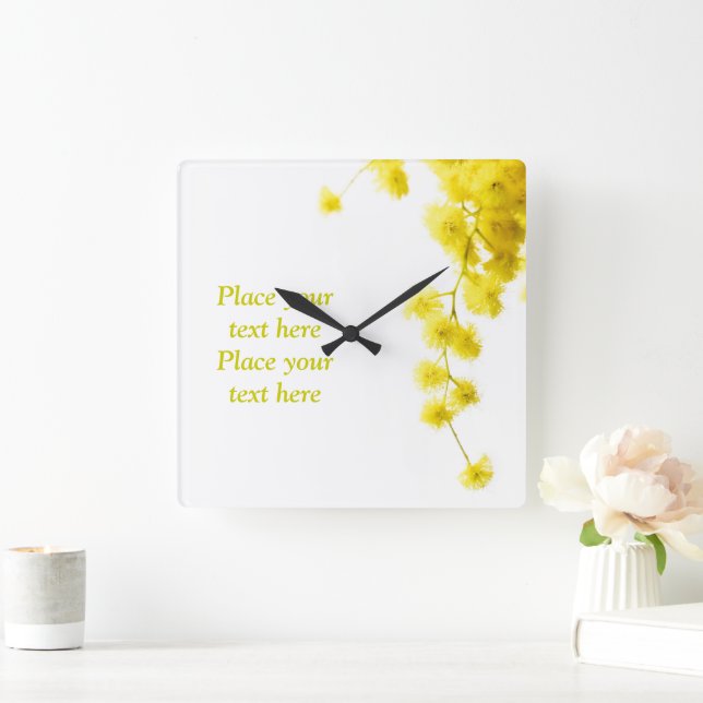 Mimosa Square Wall Clock (Home)