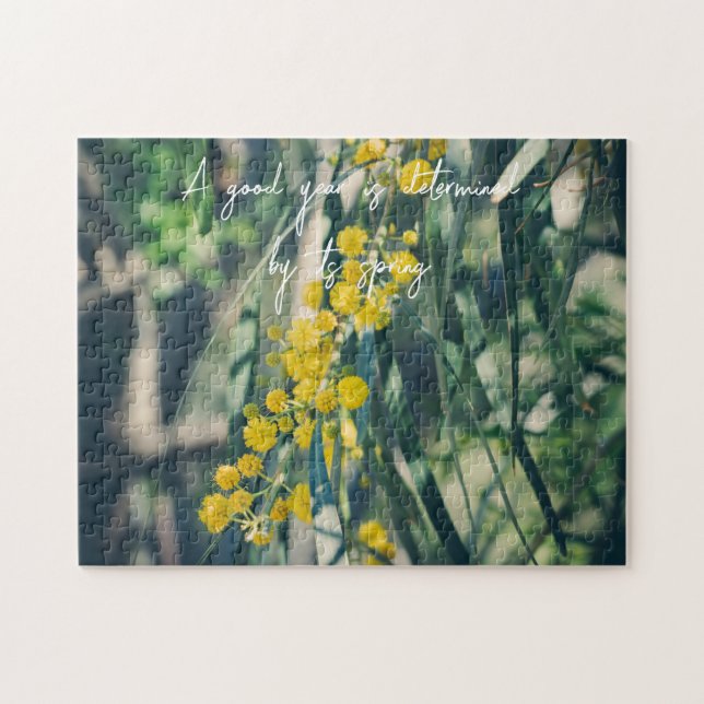 Mimosa Tree with Yellow Flowers Jigsaw Puzzle (Horizontal)