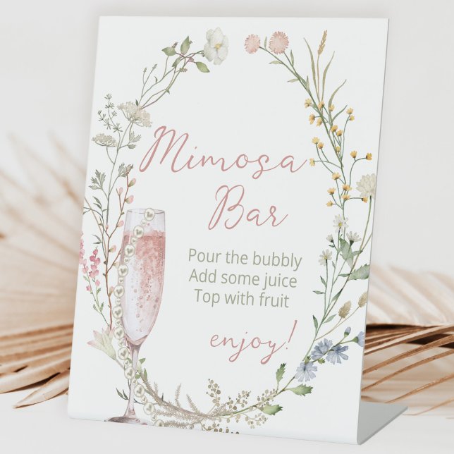 Mimosa Wildflower Bridal Shower Pedestal Sign (Creator Uploaded)