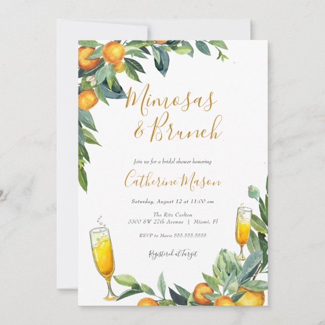 Mimosas Bridal Shower  Invitation (Front)