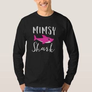 Mimsy Shark Grandma Grandmother Pink Shark Graphic T-Shirt