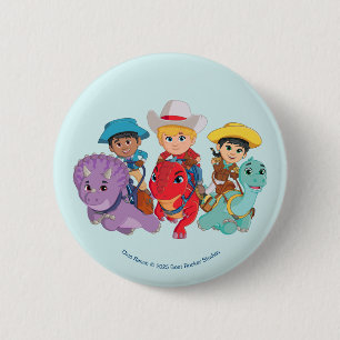 Min and Clover   Dino Ranch 6 Cm Round Badge
