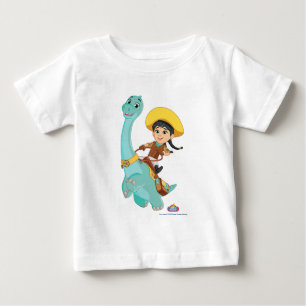 Min & Clover   Happy Cowgirl & Brontosaurus Ride Baby T-Shirt