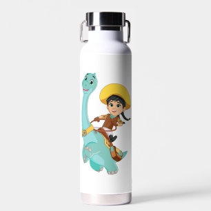 Min & Clover   Happy Cowgirl & Brontosaurus Ride Water Bottle
