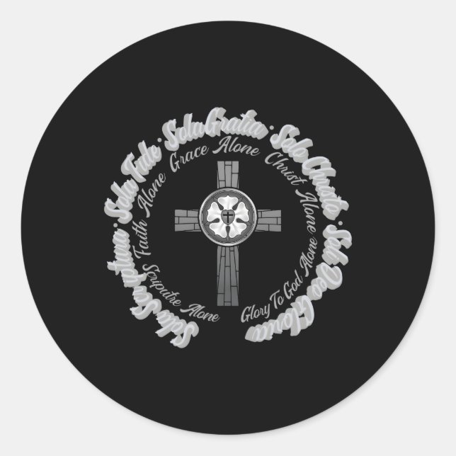 Min Luther Reformation 5 Solas For Protestant Chri Classic Round Sticker (Front)