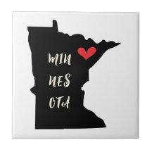 Min-Nes-Ota Minnesota Heart Ceramic Tile