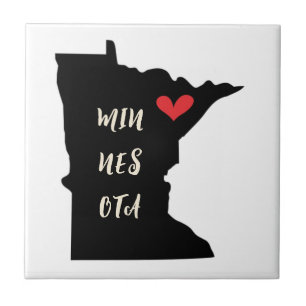 Min-Nes-Ota Minnesota Heart Ceramic Tile