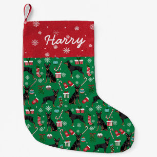 Min Pin custom dog name stocking