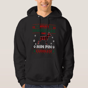 Min Pin Dog Lover Gifts Pajama Xmas Ugly Christmas Hoodie