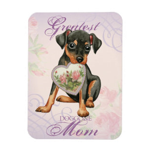 Min Pin Heart Mum Magnet
