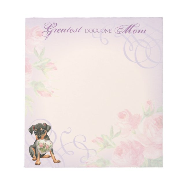 Min Pin Heart Mum Notepad (Front)