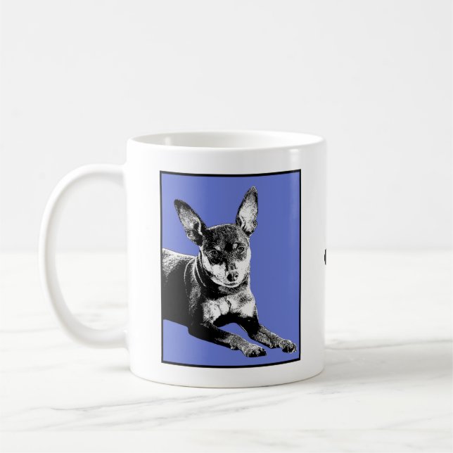 Min Pin Love Mug - Blue (Left)
