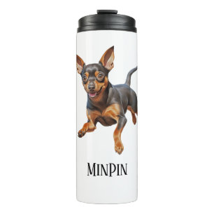 Min pin miniature pinscher minpin puppy dog happy thermal tumbler