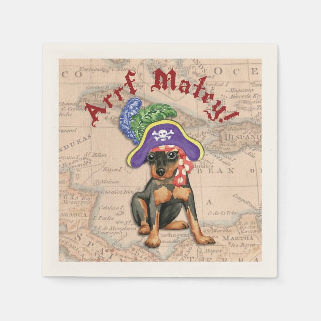 Min Pin Pirate Napkin (Front)