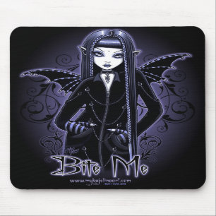 "Mina" Gothic Blue Bite Me Vampire Fae Mousepad