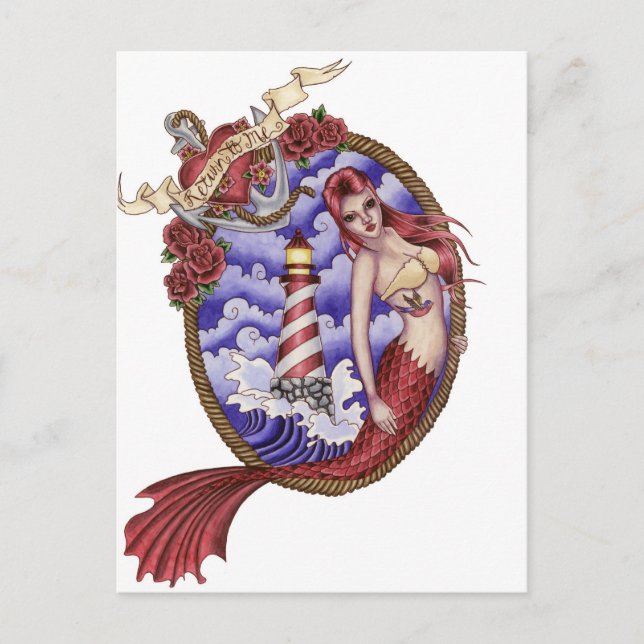 Mina - Tattoo Mermaid Postcard (Front)
