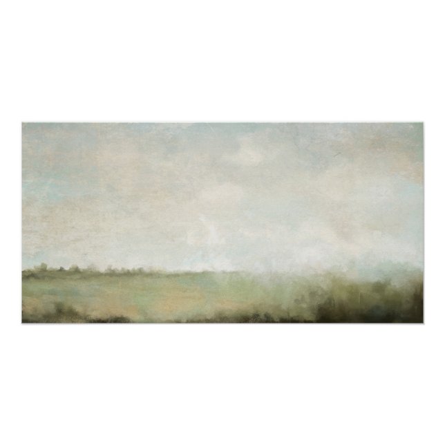 Minamalist Green Abstract Landscape Poster (Front)
