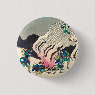 Minamoto no Muneyuki Ason by Katsushika Hokusai 3 Cm Round Badge