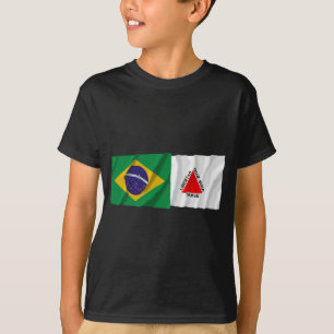Minas Gerais & Brazil Waving Flags T-Shirt
