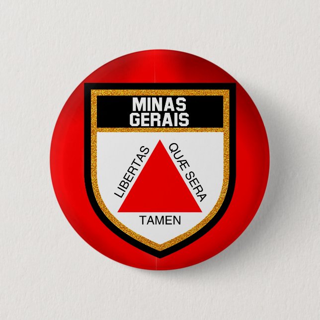 Minas Gerais Flag 6 Cm Round Badge (Front)