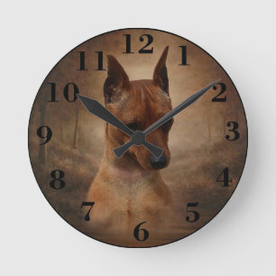 minature pinscher round clock