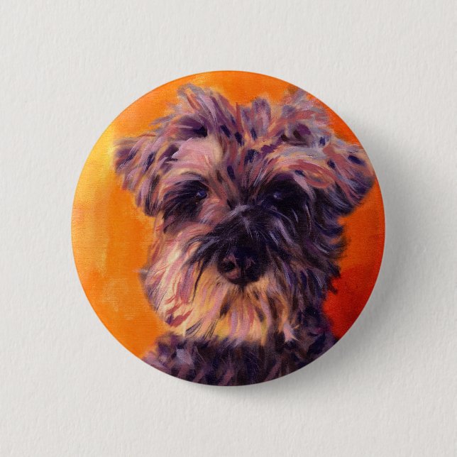 Minature Schnauzer 6 Cm Round Badge (Front)