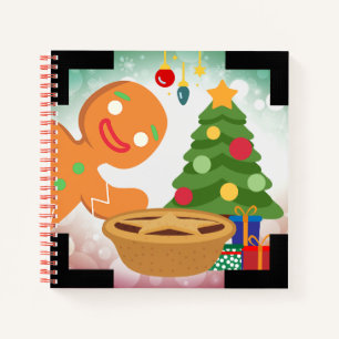 Mince Pie Photobombed by Gingerbread Man Notebook
