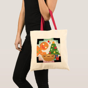 Mince Pie Photobombed by Gingerbread Man. Tote Bag