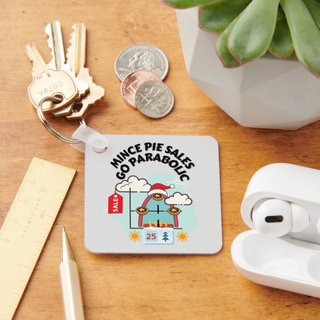 Mince Pie Sales Go Parabolic Key Ring (Desk)