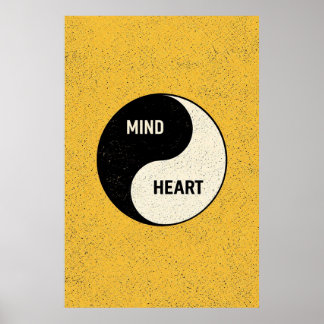 Mind and Heart Yin Yang – Minimalist Philosophy Poster