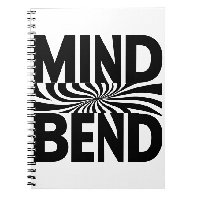 Mind Bend Optical Illusion Bold Black and White Notebook (Front)
