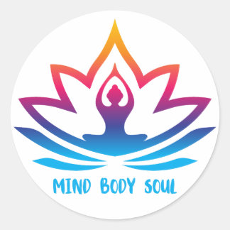 Mind Body Soul Yoga Inspired Classic Round Sticker