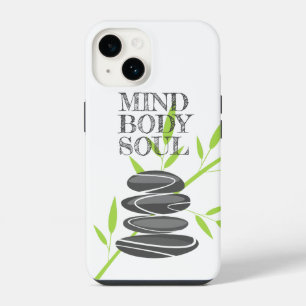 Mind body soul Zen pebble stones stack cool iPhone 14 Case