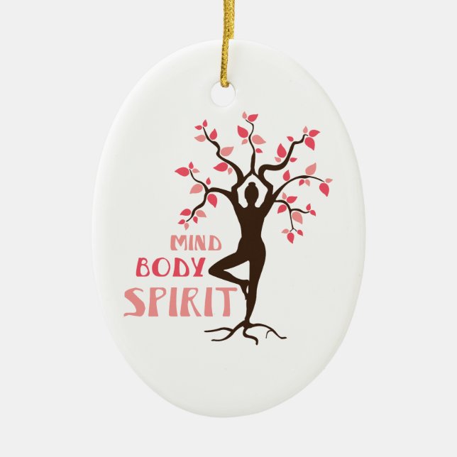 Mind Body Spirit Ceramic Ornament (Front)