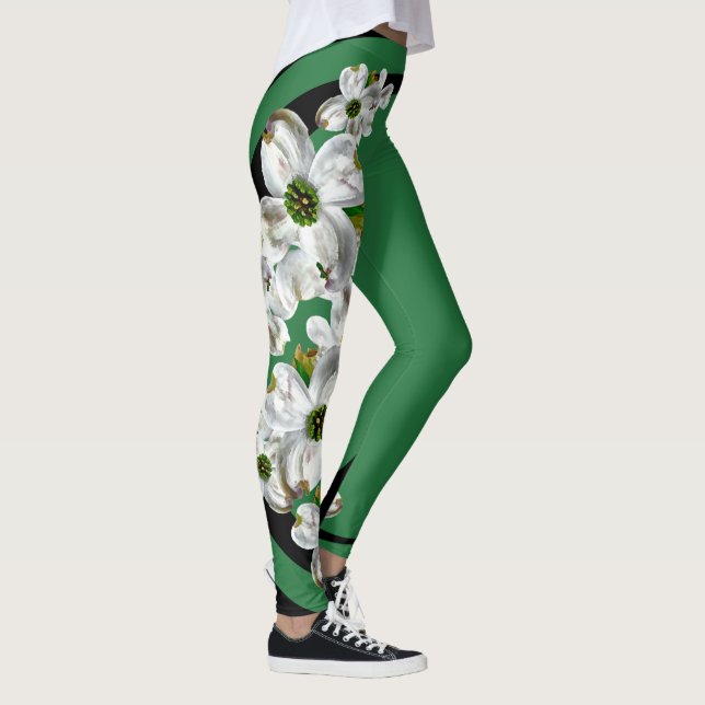 Mind. Body. Spirit. Dogwood Leggings (Green/Black) (Right)