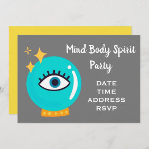 Mind Body Spirit New Age crystal ball party Invitation