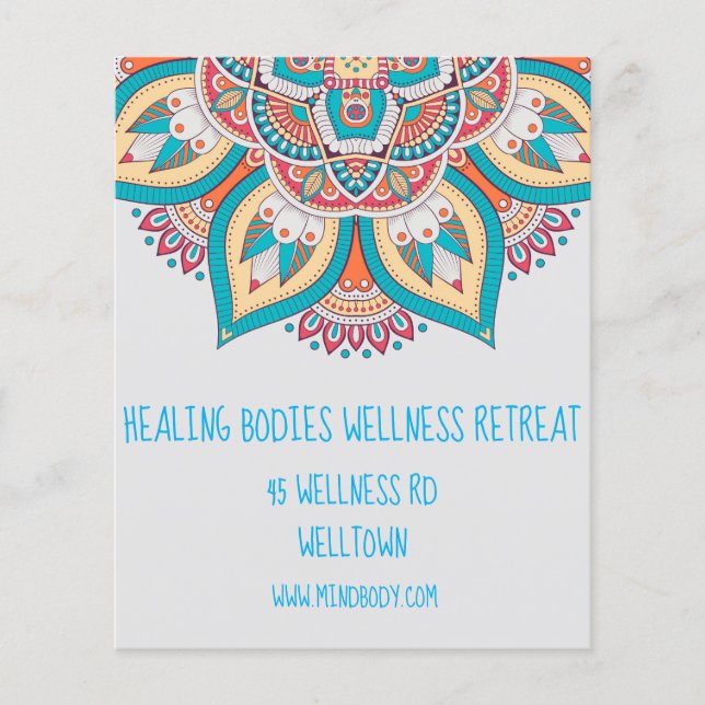 Mind Body Spirit New age mandala Health Retreat Flyer (Front)