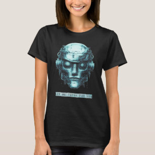 Mind Control Cyberpunk Robot Blue Grunge Women's T-Shirt
