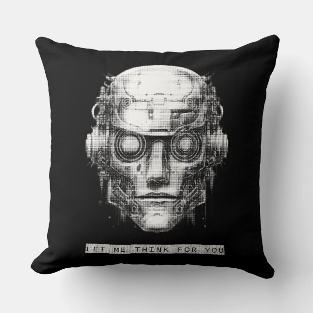Mind Control Cyberpunk Robot Cushion (Front)