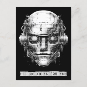 Mind Control Cyberpunk Robot Holiday Postcard