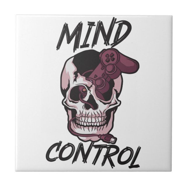 Mind control gaming design ceramic tile (Front)