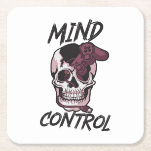 Mind control gaming design square paper coaster