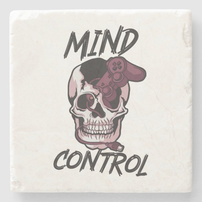 Mind control gaming design stone coaster (Front)