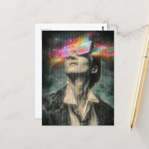 Mind Control Glitch Art Postcard