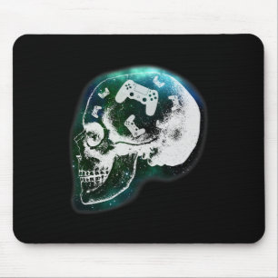 Mind Controller Skull Gaming Gamer Mens Boys Teens Mouse Pad