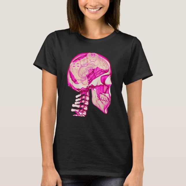 Mind Controller Skull Gaming Gamer Mens Boys Teens T-Shirt (Front)
